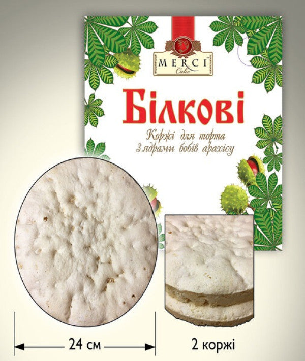Коржі для торта Київський Білкові Merci 2 шт 450 г