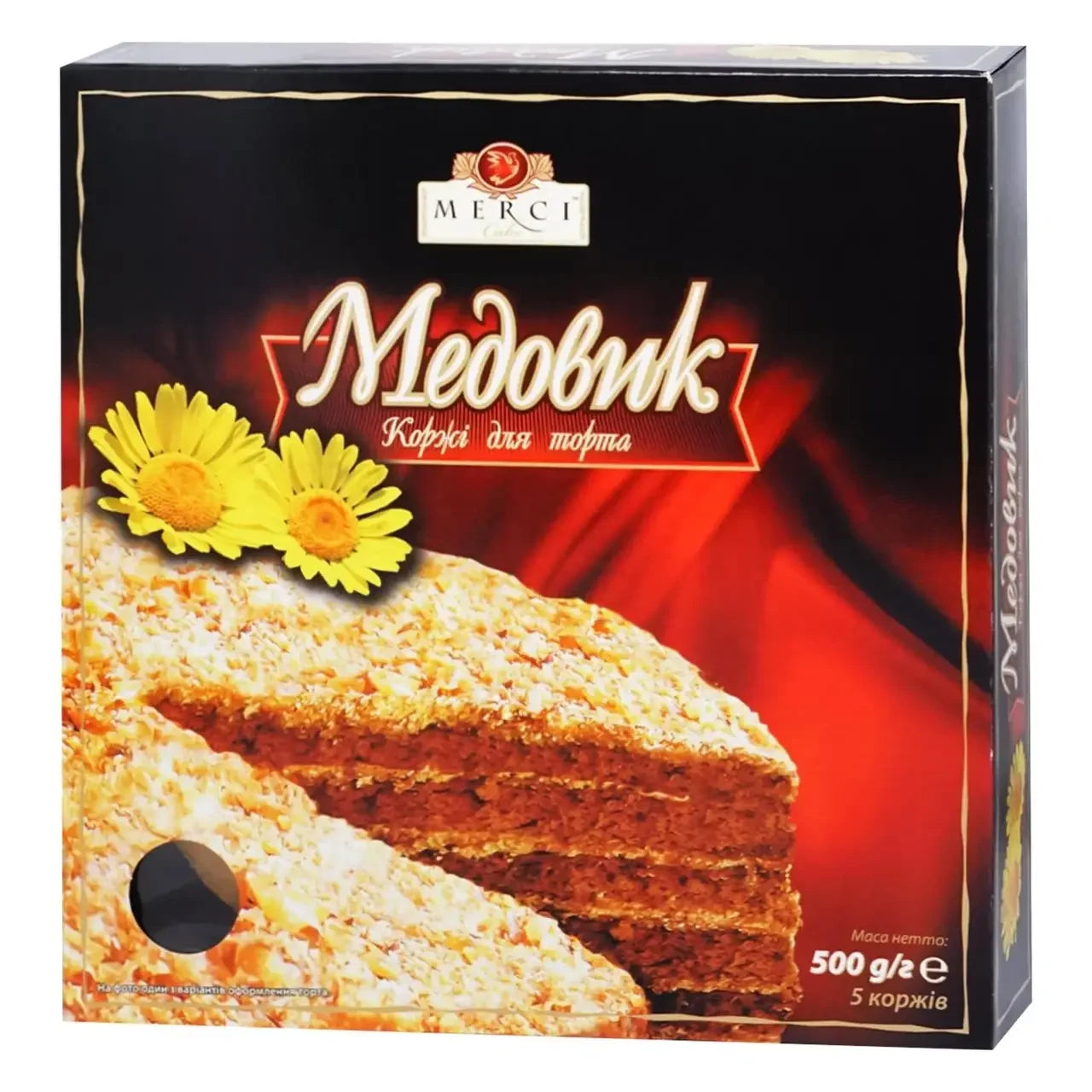 Коржі для торта Медовик круглі Merci 5 шт 500 г