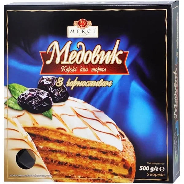 Коржі для торта Медовик з чорносливом 5 шт 500 г
