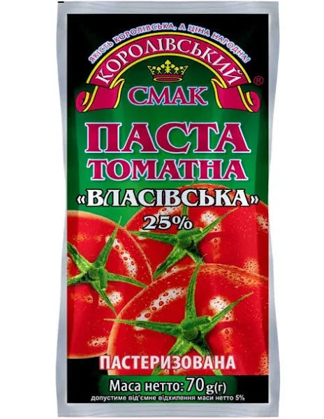Томатна паста Власівська 25%  Королівський смак 70 г